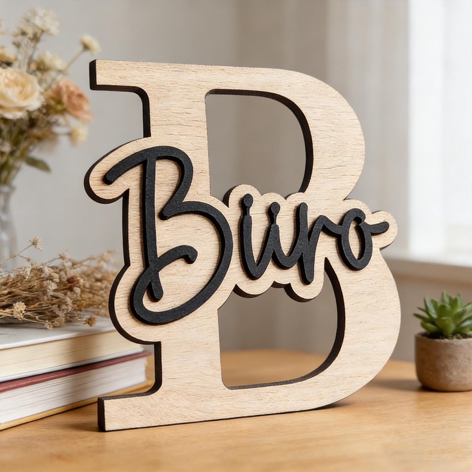 Home Decor Com - 1pc Customizable Wooden Letter Door Sign,Customizable