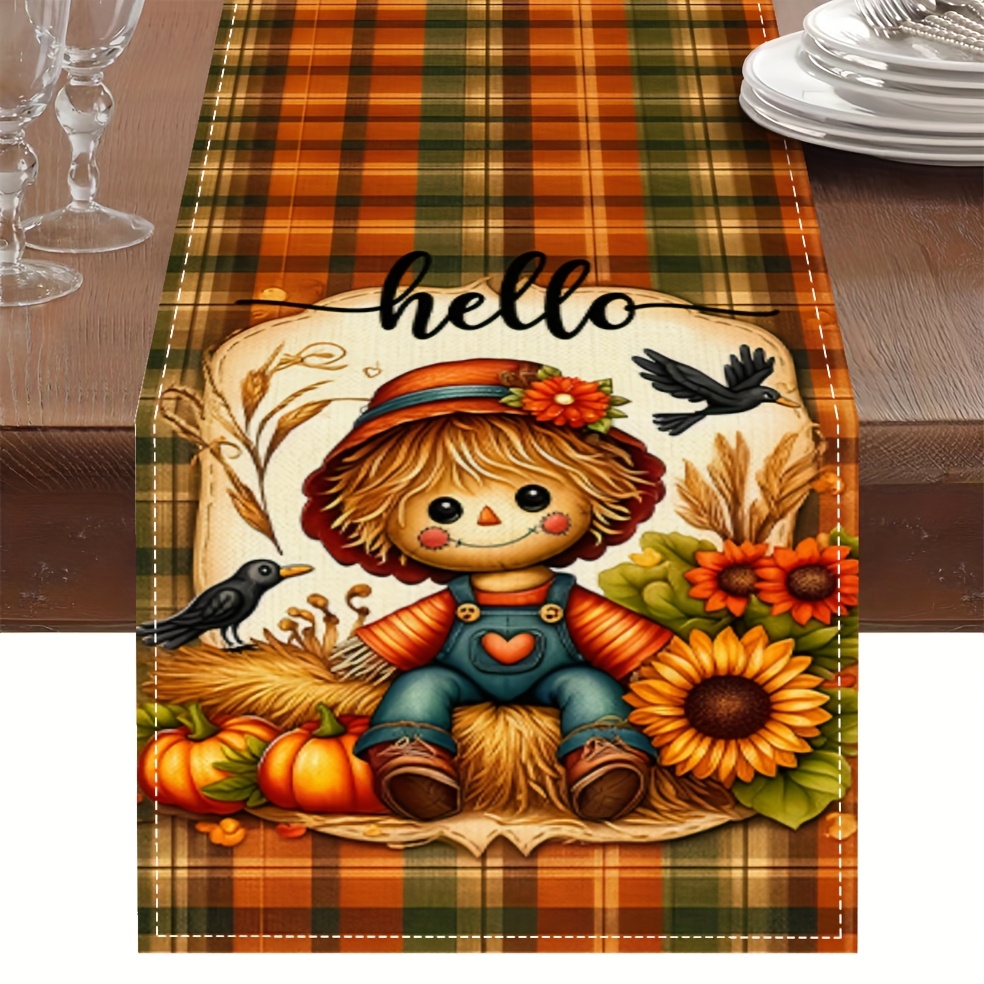 Home Decor Market - 1Pc Halloween Theme Table Flag,Autumn Decoration