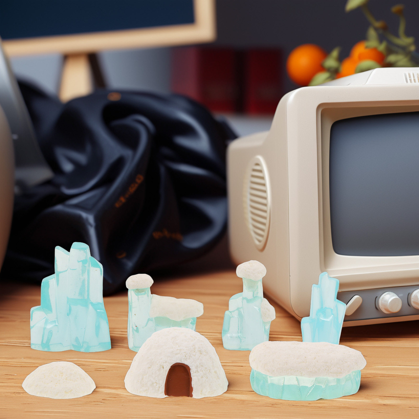 Home Decor Resin - 7Pcs Resin Miniature Snow Landscape Kit