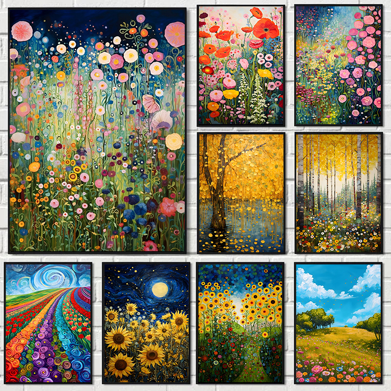 Abstract Oil Painting - Abstract Flower Canvas Painting Modern Floral