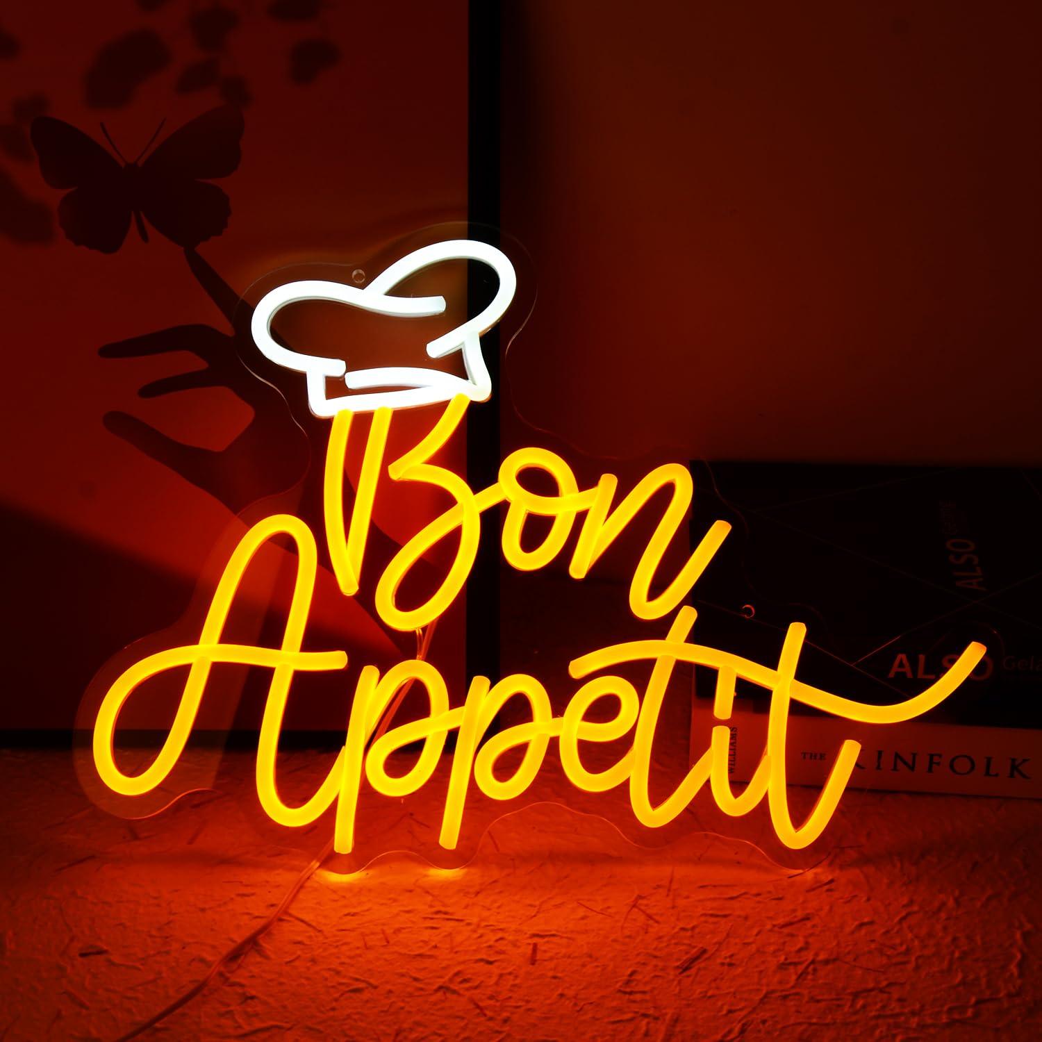 Home Decor Light - Bon Appetit Chef Hat Neon Sign