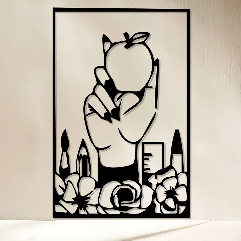 Home Decor Brand - Brand Funny Teacher Apple Metal Wall
