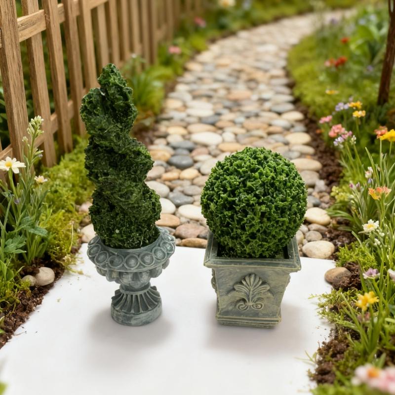 Home Decor Resin - 1/12 Dollhouse Simulation Green Plant Potted