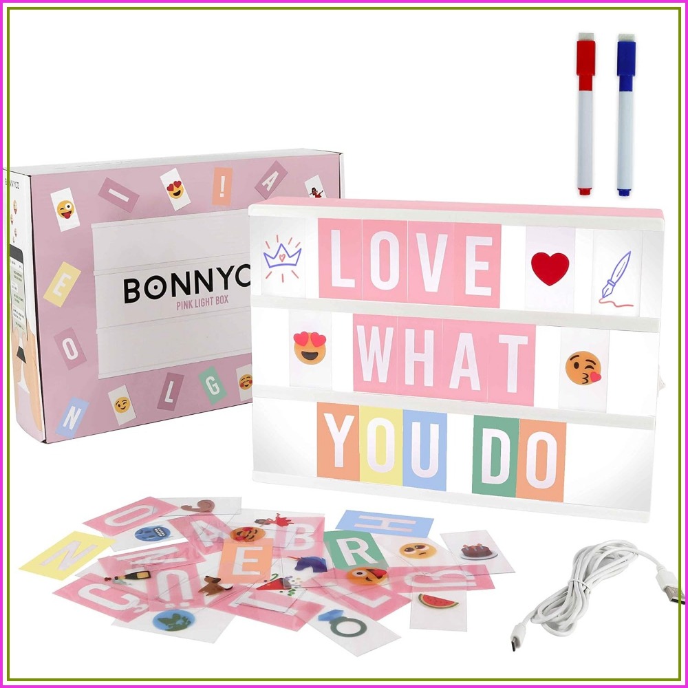 Home Decor Emoji - Pink Cinema Light Box with 400