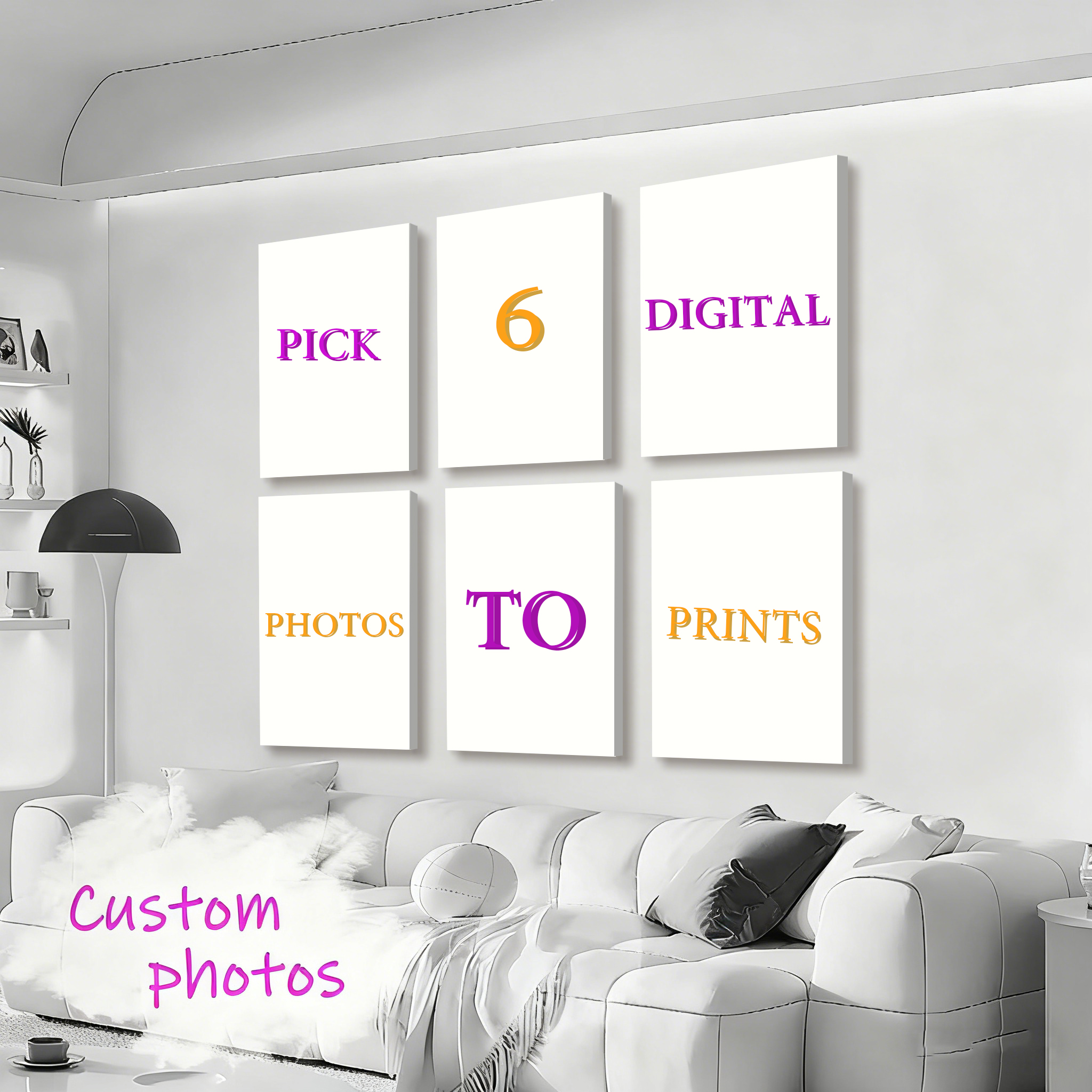 Home Decor Foto - 6pcs/set Custom Canvas Prints Photo Wall