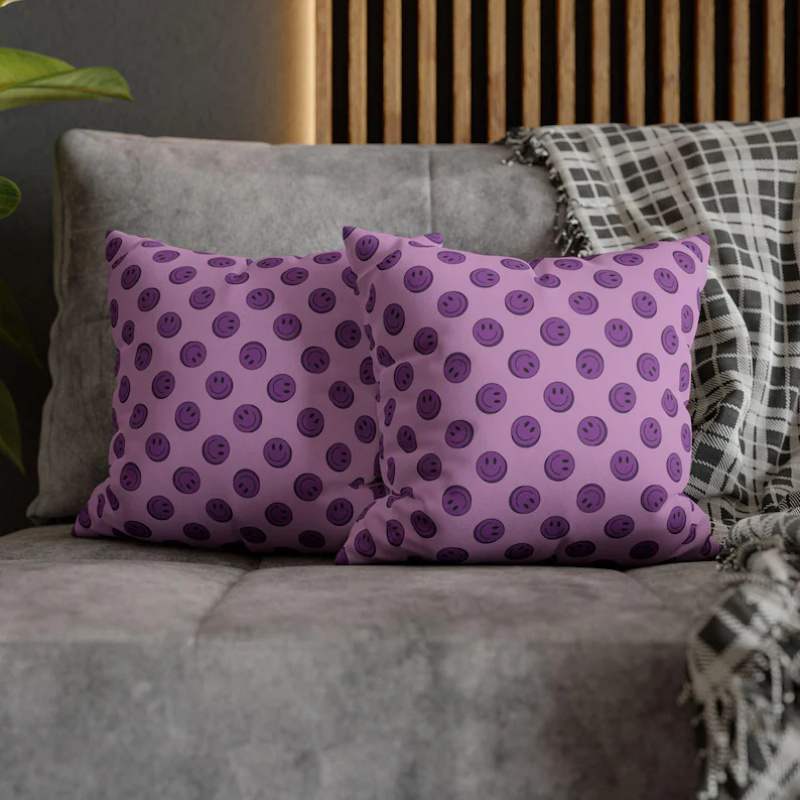 VIKAMA Purple Smile Cushion Co - مراجعة Home Decor Emoji وسعره