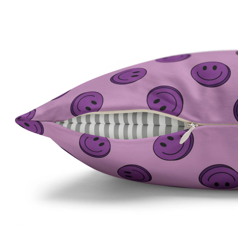 VIKAMA Purple Smile Cushion Co - مراجعة Home Decor Emoji وسعره