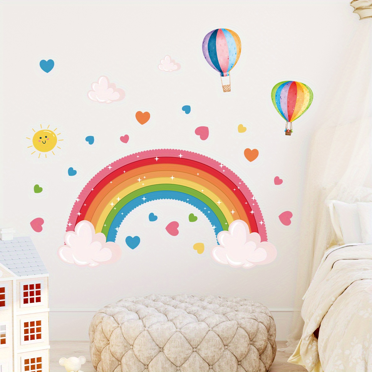 Cartoon Cute Rainbow Colorful  - مراجعة Home Decor Y2K وسعره