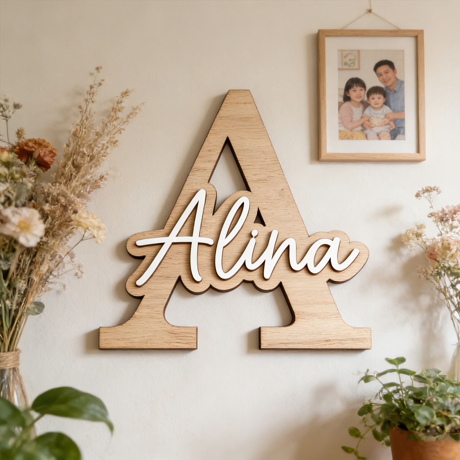 1pc Customizable Wooden Letter - مراجعة Home Decor Com وسعره