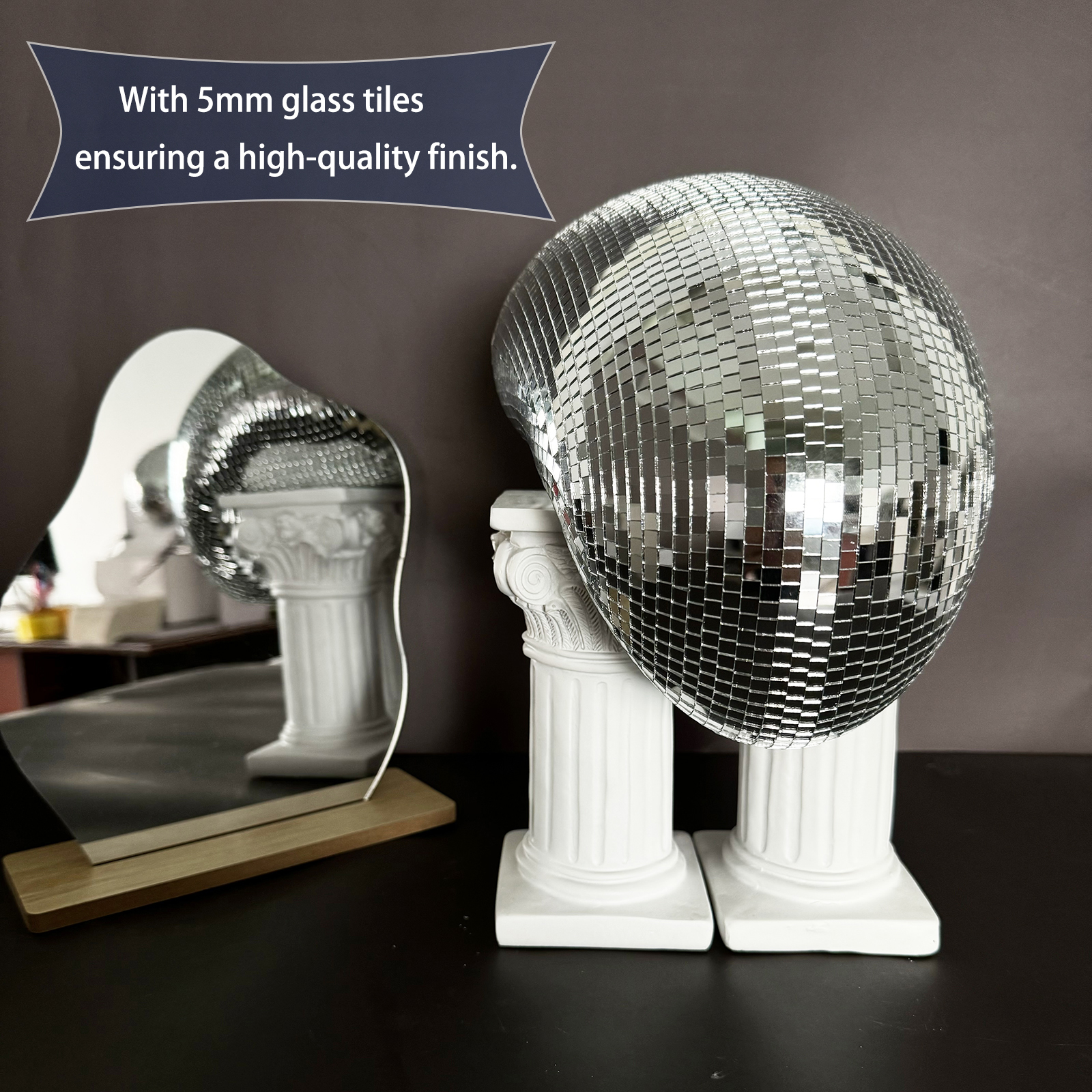 28cm Melted Disco Ball Mirror  - مراجعة Home Decor Y2K وسعره