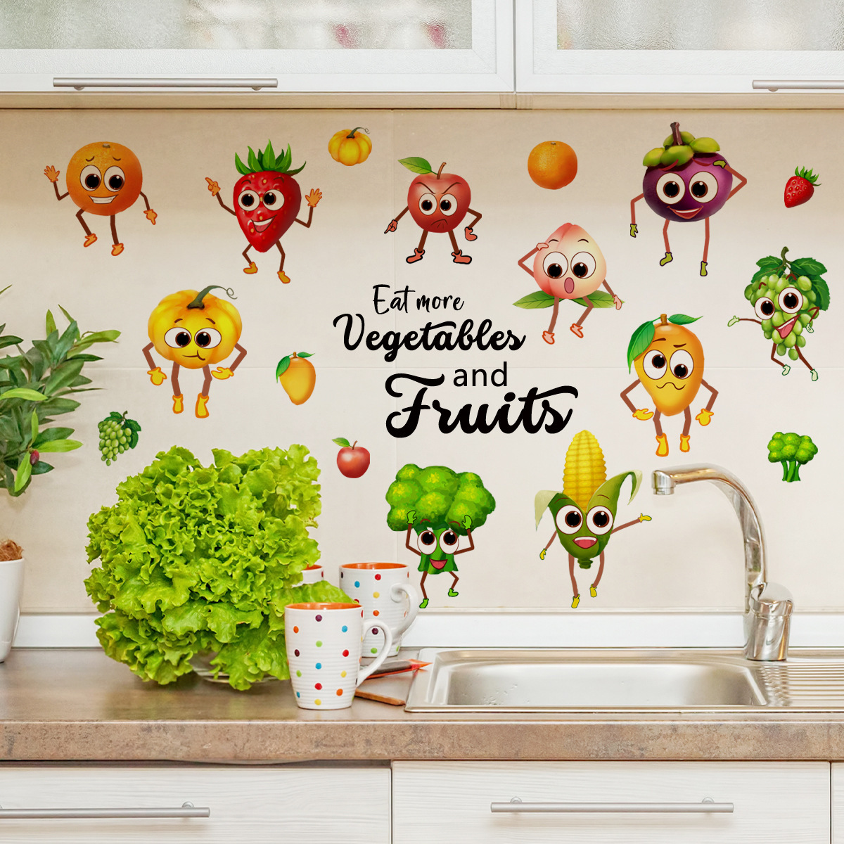 Cartoon Emoji Fruit Wall Stick - مراجعة Home Decor Emoji وسعره