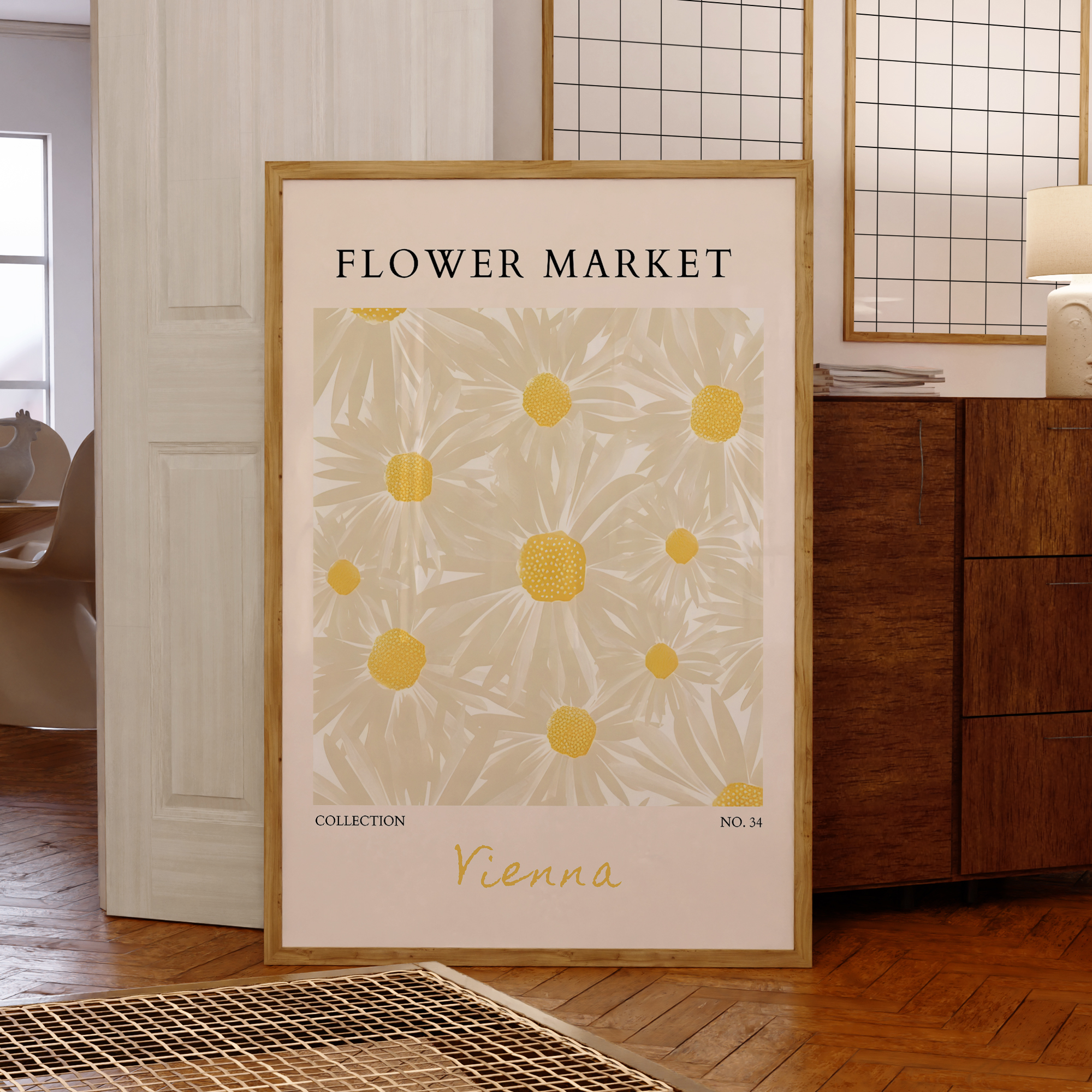 Modern Flower Market Yellow Fl - مراجعة Home Decor Market وسعره