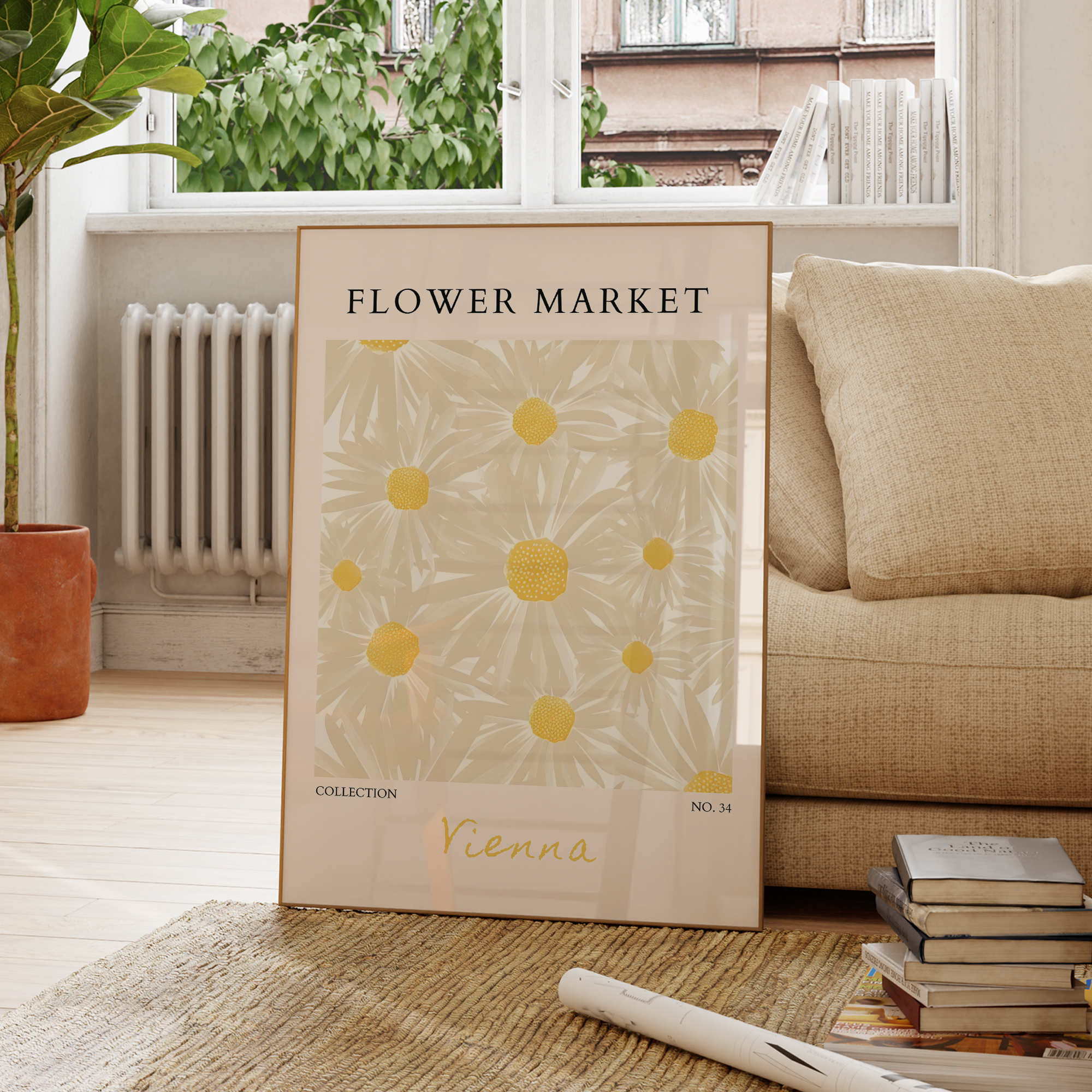 Modern Flower Market Yellow Fl - مراجعة Home Decor Market وسعره