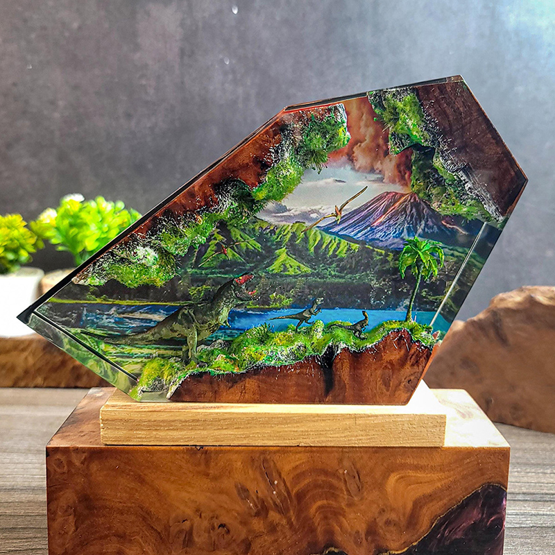 Table Resin Lamp Dinosaur Figu - مراجعة Home Decor Resin وسعره