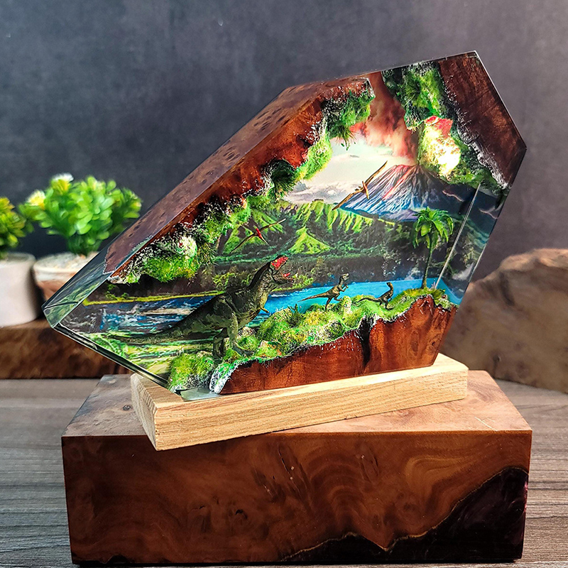Table Resin Lamp Dinosaur Figu - مراجعة Home Decor Resin وسعره