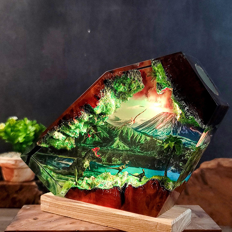 Table Resin Lamp Dinosaur Figu - مراجعة Home Decor Resin وسعره