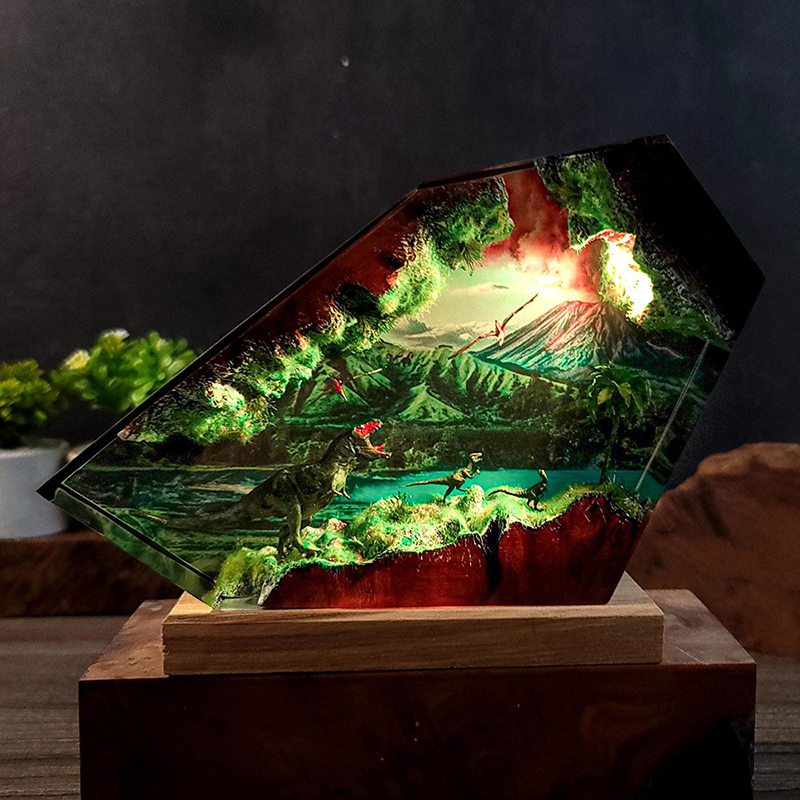 Table Resin Lamp Dinosaur Figu - مراجعة Home Decor Resin وسعره