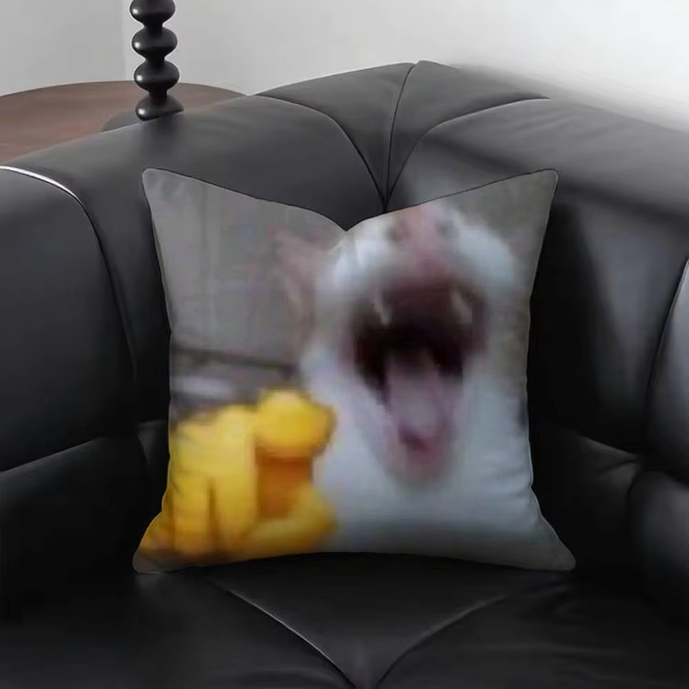 Funny Cat M-Meme Pillow Cover  - مراجعة Home Decor Emoji وسعره