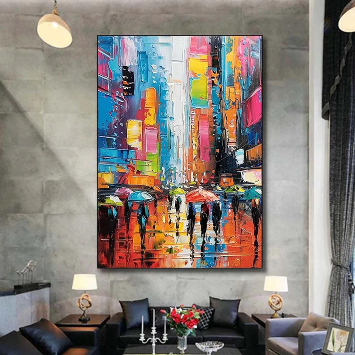 Original Custom Urban Painting - مراجعة Abstract Oil Painting وسعره