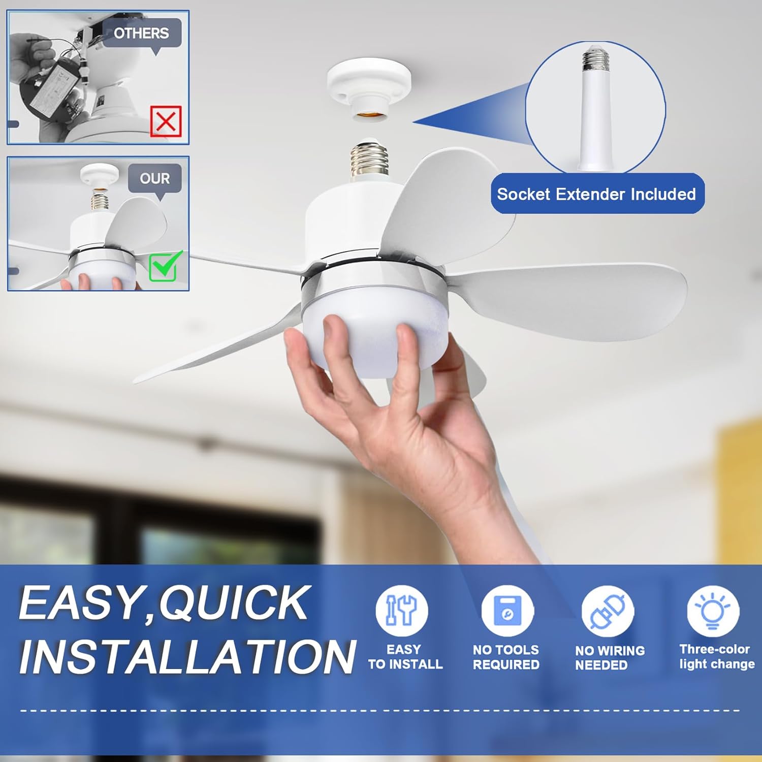 Socket Fan Light with Remote,  - مراجعة Home Decor Light وسعره