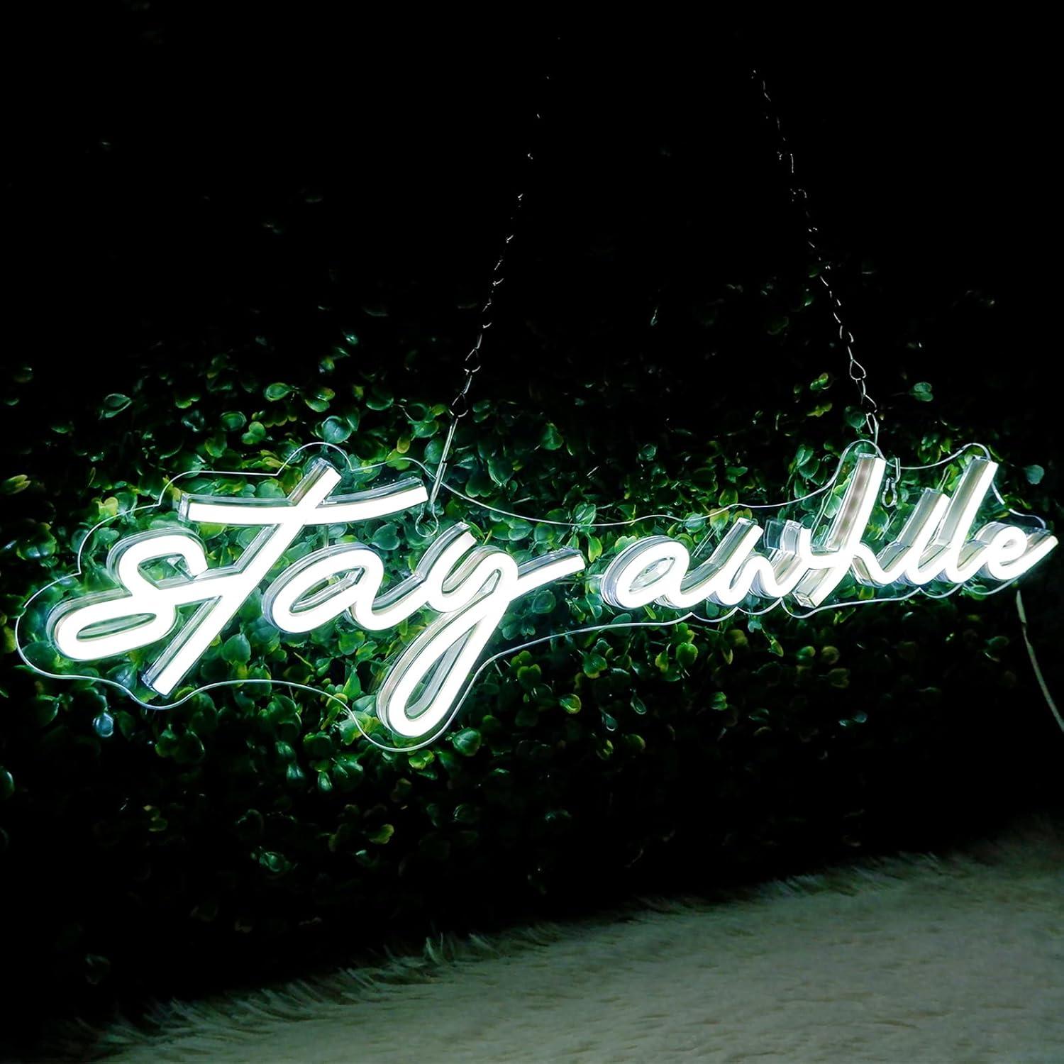 Stay Awhile Neon Signs USB Dim - مراجعة Home Decor Light وسعره