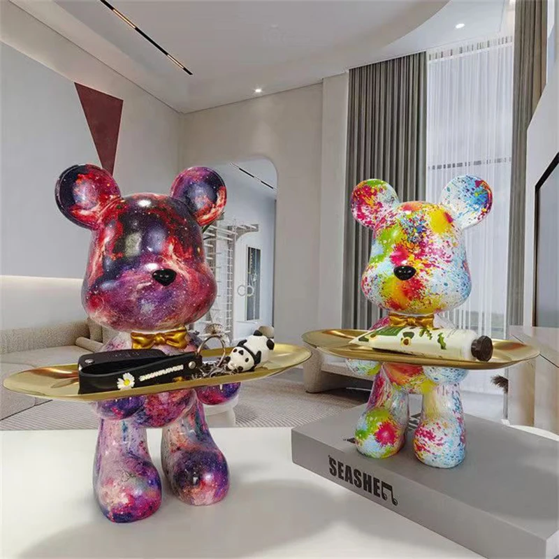 29cm Graffiti Bear Figurine Ho - مراجعة Home Decor Y2K وسعره