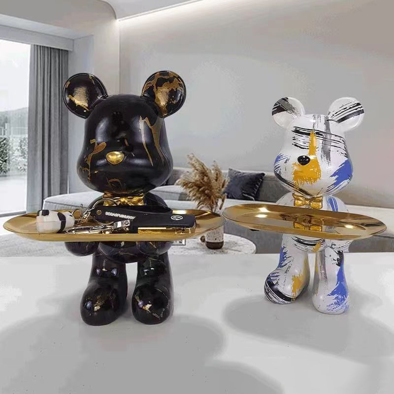 29cm Graffiti Bear Figurine Ho - مراجعة Home Decor Y2K وسعره