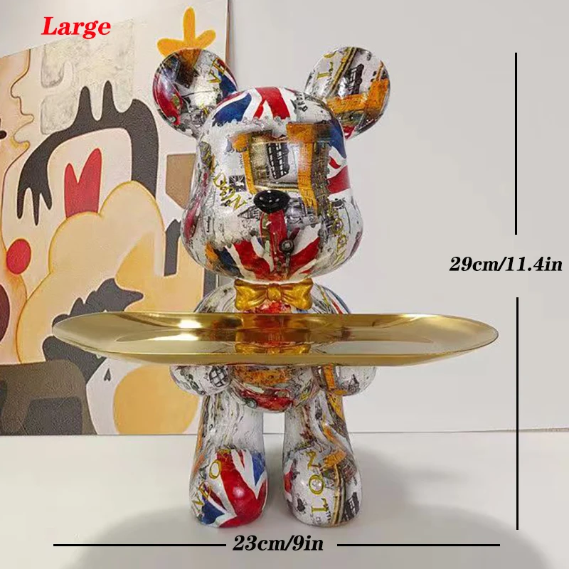 29cm Graffiti Bear Figurine Ho - مراجعة Home Decor Y2K وسعره