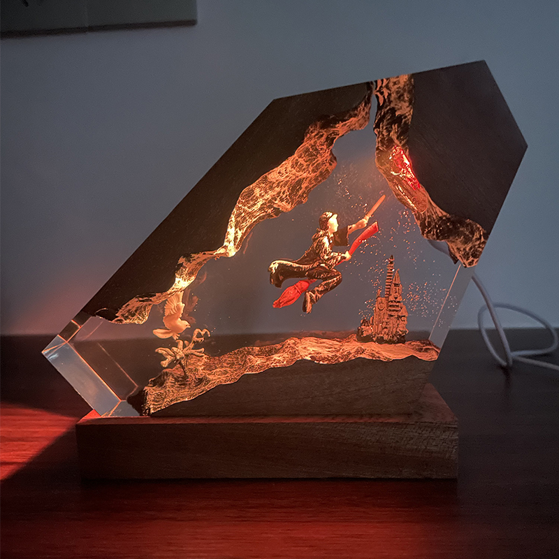 Wood Resin Epoxy Lamp Wizard B - مراجعة Home Decor Resin وسعره