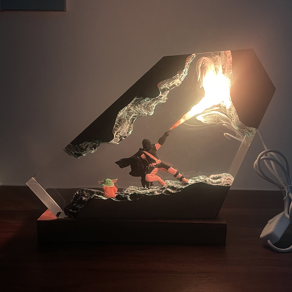 Table Resin Lamp Sci-fi Figure - مراجعة Home Decor Resin وسعره