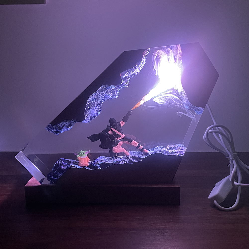 Table Resin Lamp Sci-fi Figure - مراجعة Home Decor Resin وسعره