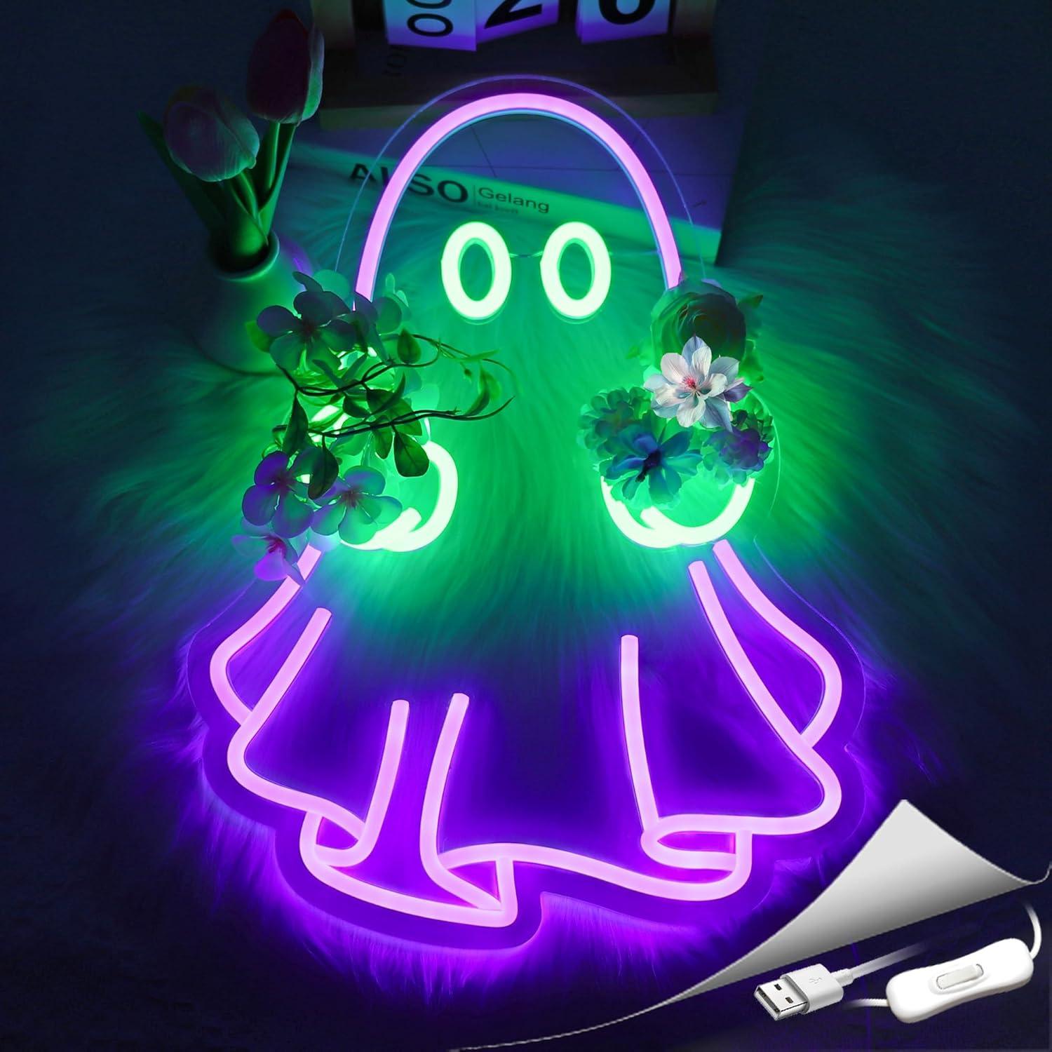 Ghost Neon Sign USB Powered LE - مراجعة Home Decor Light وسعره
