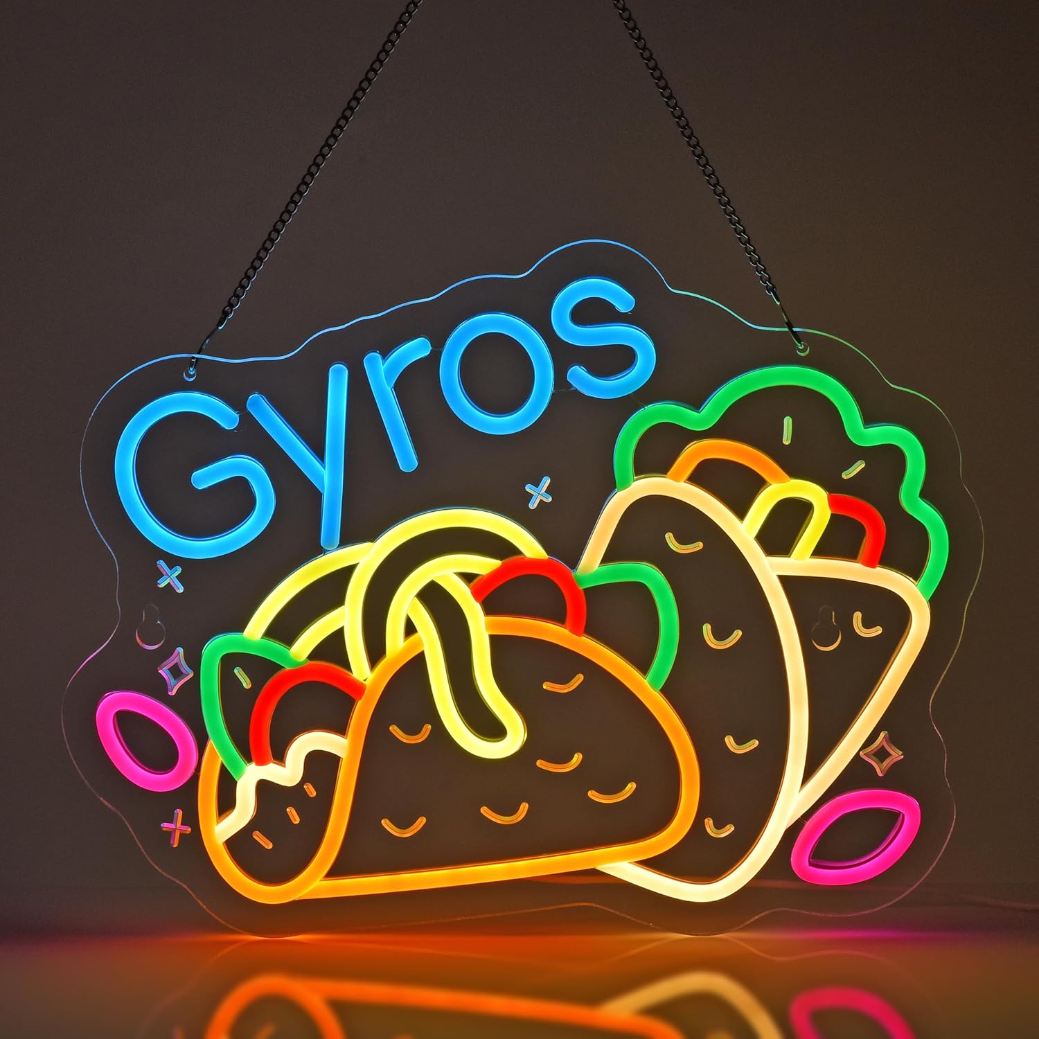 Gyros Neon Sign Greek Restaura - مراجعة Home Decor Market وسعره