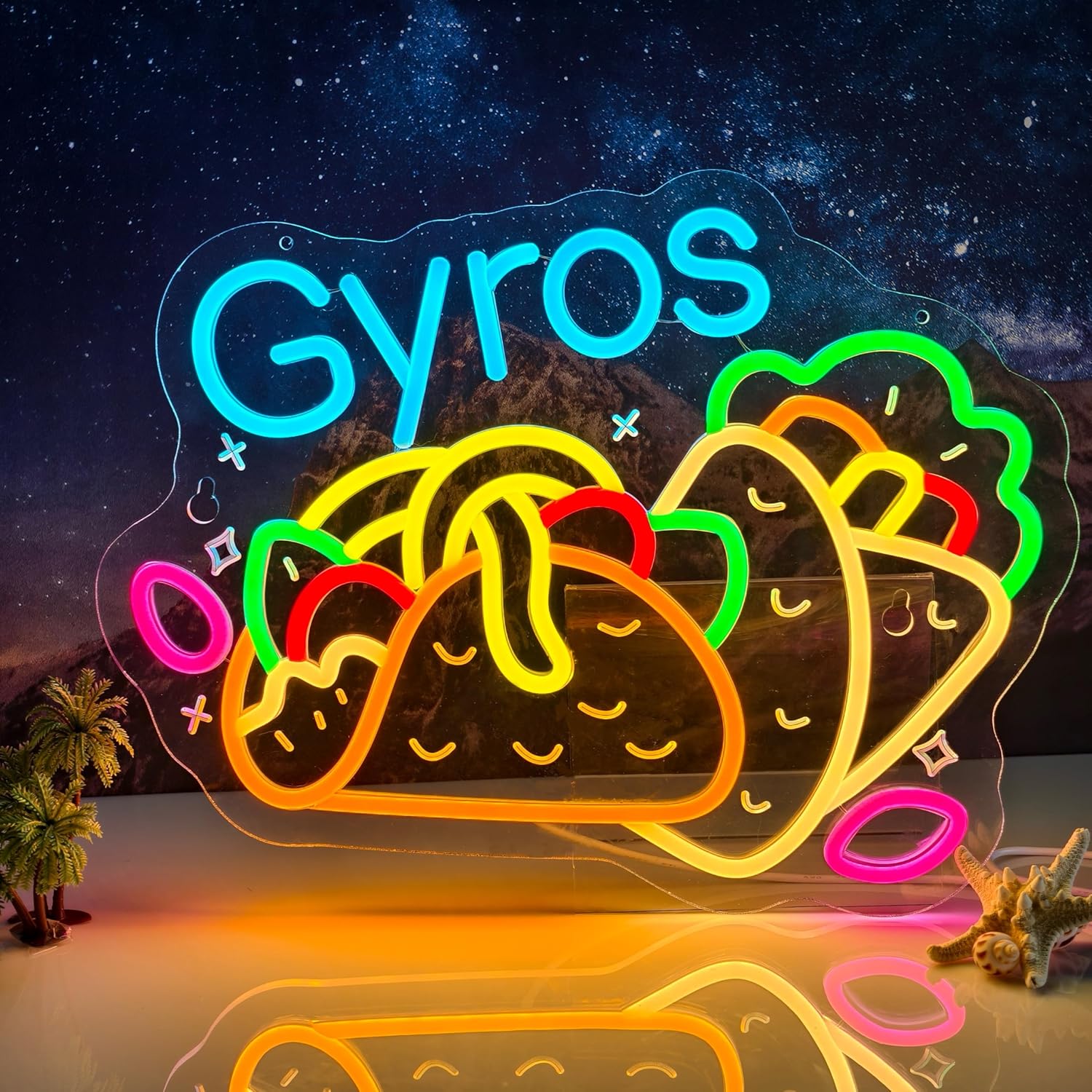 Gyros Neon Sign Greek Restaura - مراجعة Home Decor Market وسعره