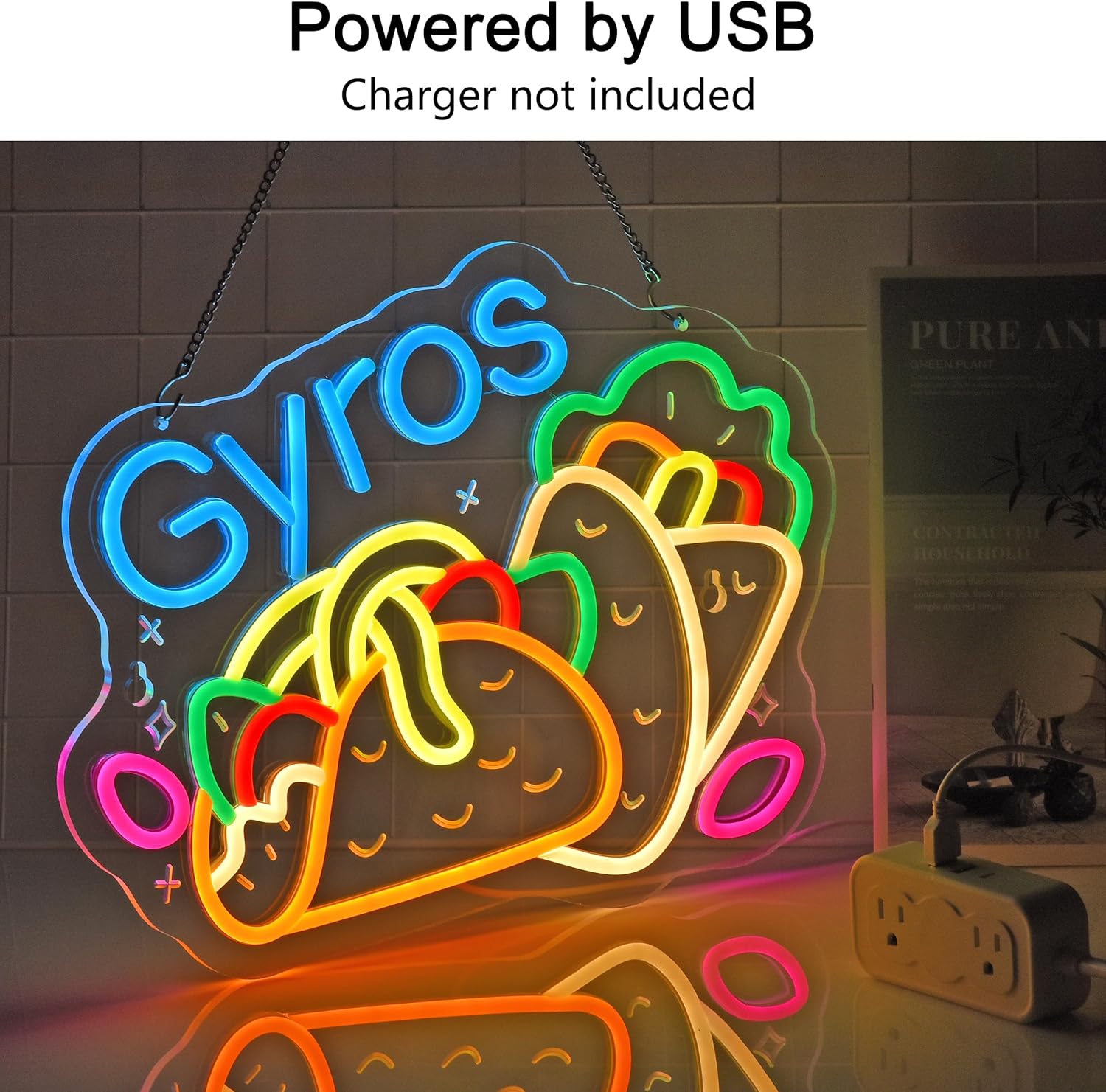 Gyros Neon Sign Greek Restaura - مراجعة Home Decor Market وسعره