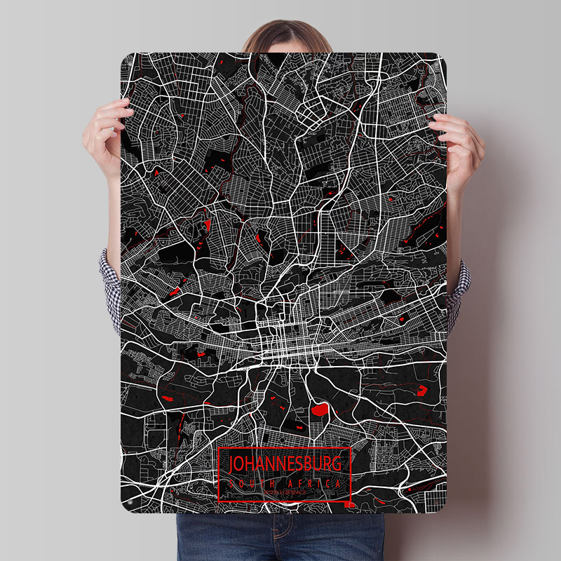 Johannesburg City Map South Af - مراجعة Home Decor Johannesburg وسعره