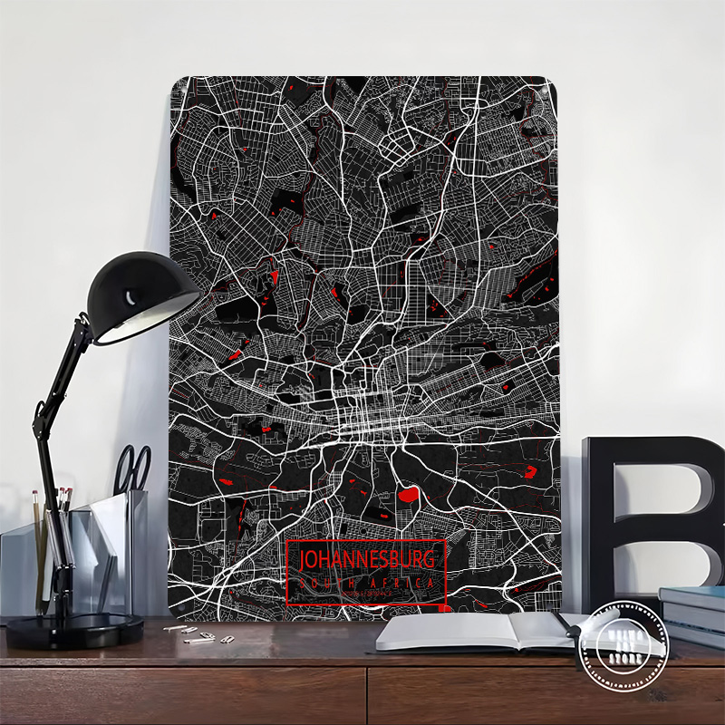 Johannesburg City Map South Af - مراجعة Home Decor Johannesburg وسعره