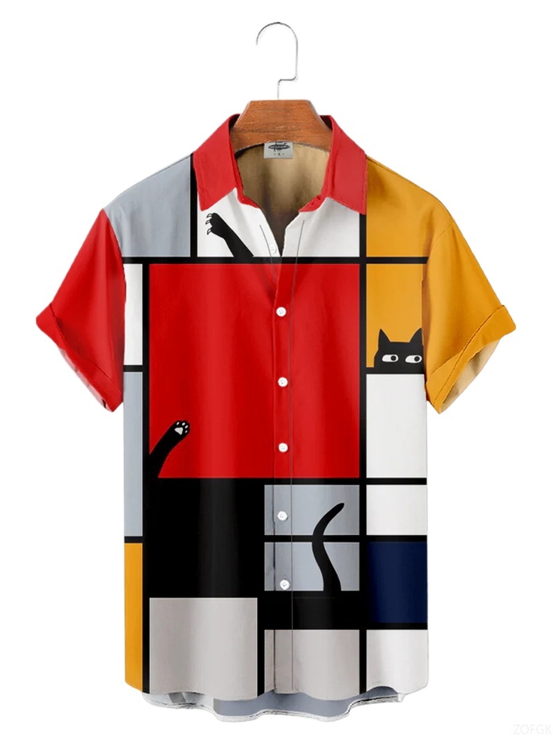 Men Shirts 3d Geometric Art Co - مراجعة Abstract Oil Painting وسعره