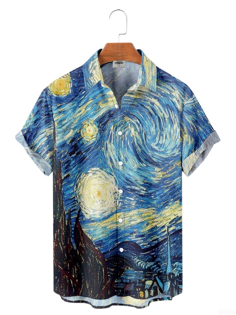 Men Shirts 3d Geometric Art Co - مراجعة Abstract Oil Painting وسعره