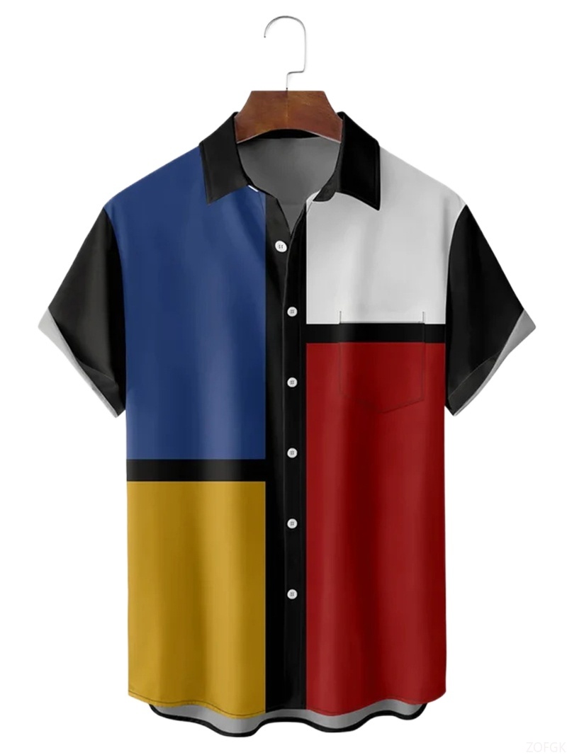 Men Shirts 3d Geometric Art Co - مراجعة Abstract Oil Painting وسعره