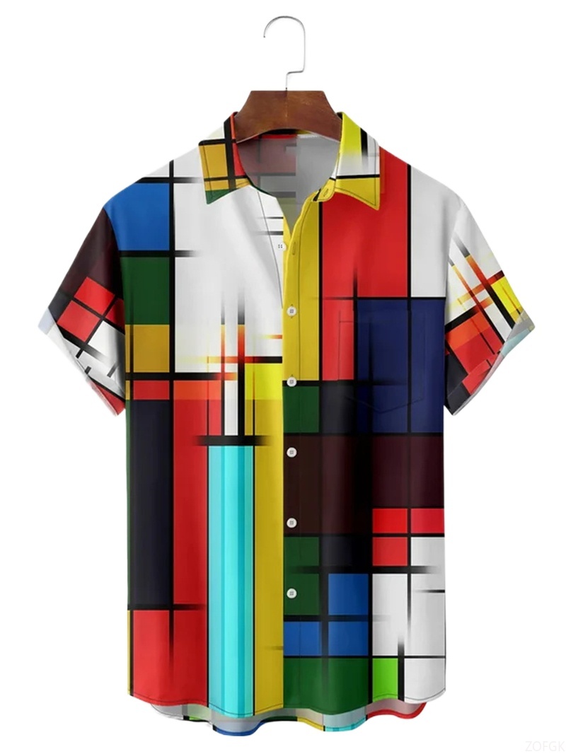 Men Shirts 3d Geometric Art Co - مراجعة Abstract Oil Painting وسعره