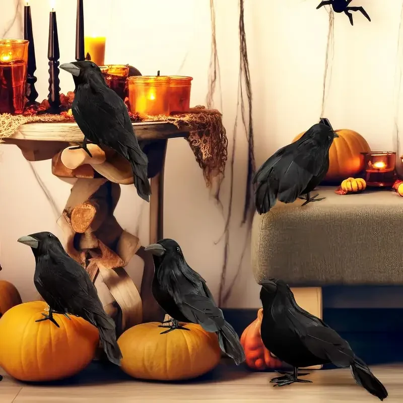 1PC Black Crow Halloween Decor - مراجعة Home Decor Com وسعره