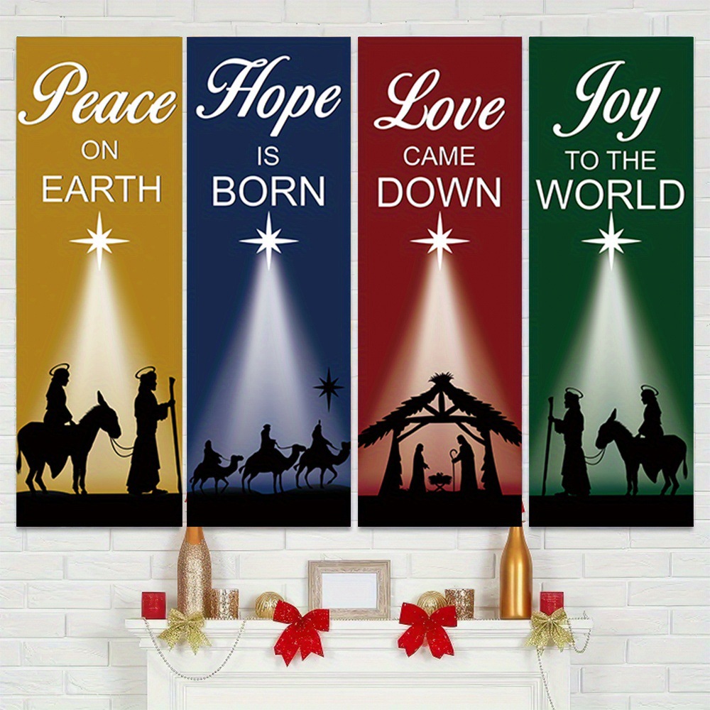 4-Piece Christmas-Themed Banne - مراجعة Home Decor Locations وسعره