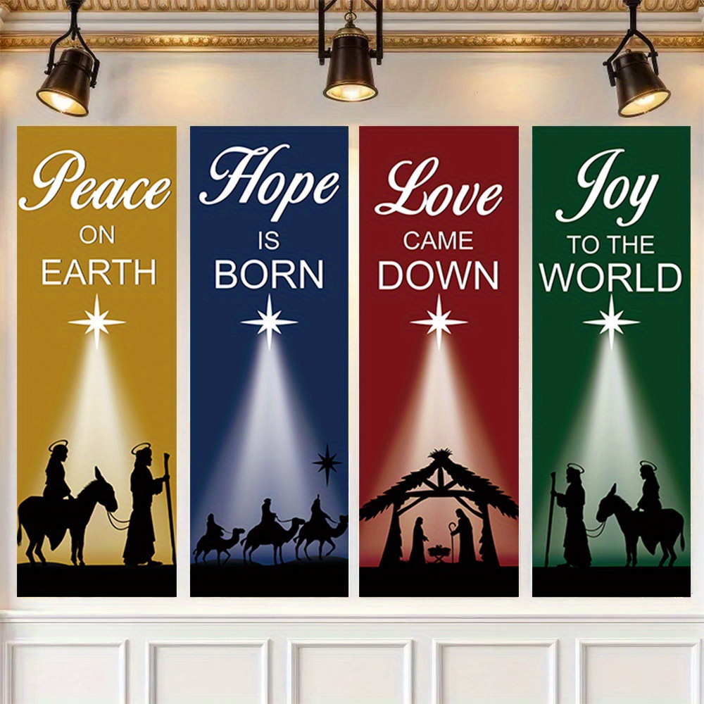 4-Piece Christmas-Themed Banne - مراجعة Home Decor Locations وسعره