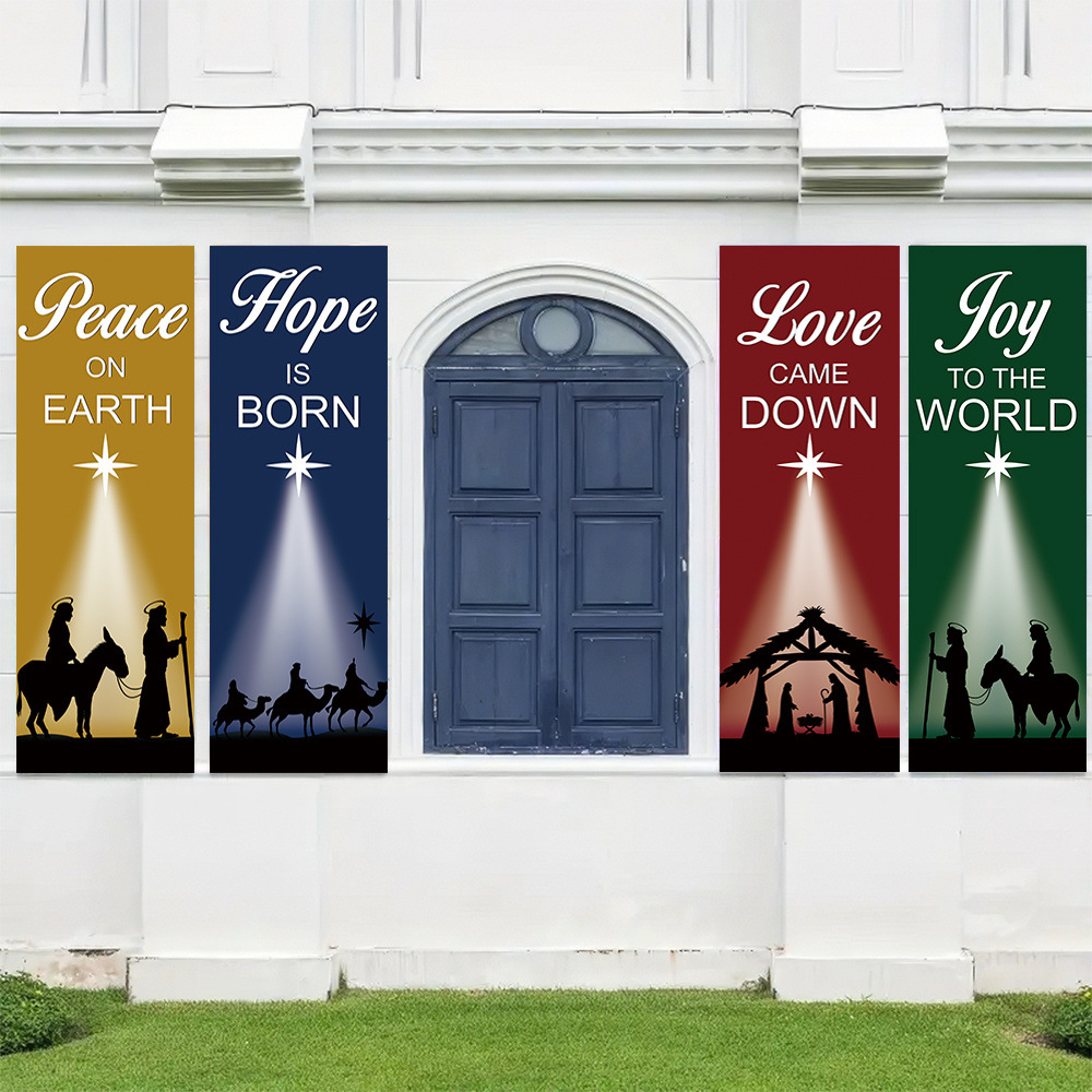 4-Piece Christmas-Themed Banne - مراجعة Home Decor Locations وسعره