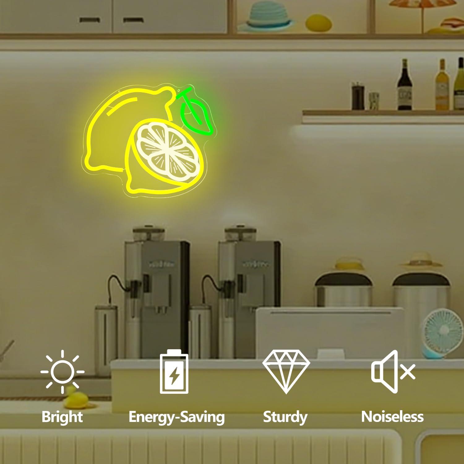 Lemon Neon Sign Dimmable LED L - مراجعة Home Decor Light وسعره