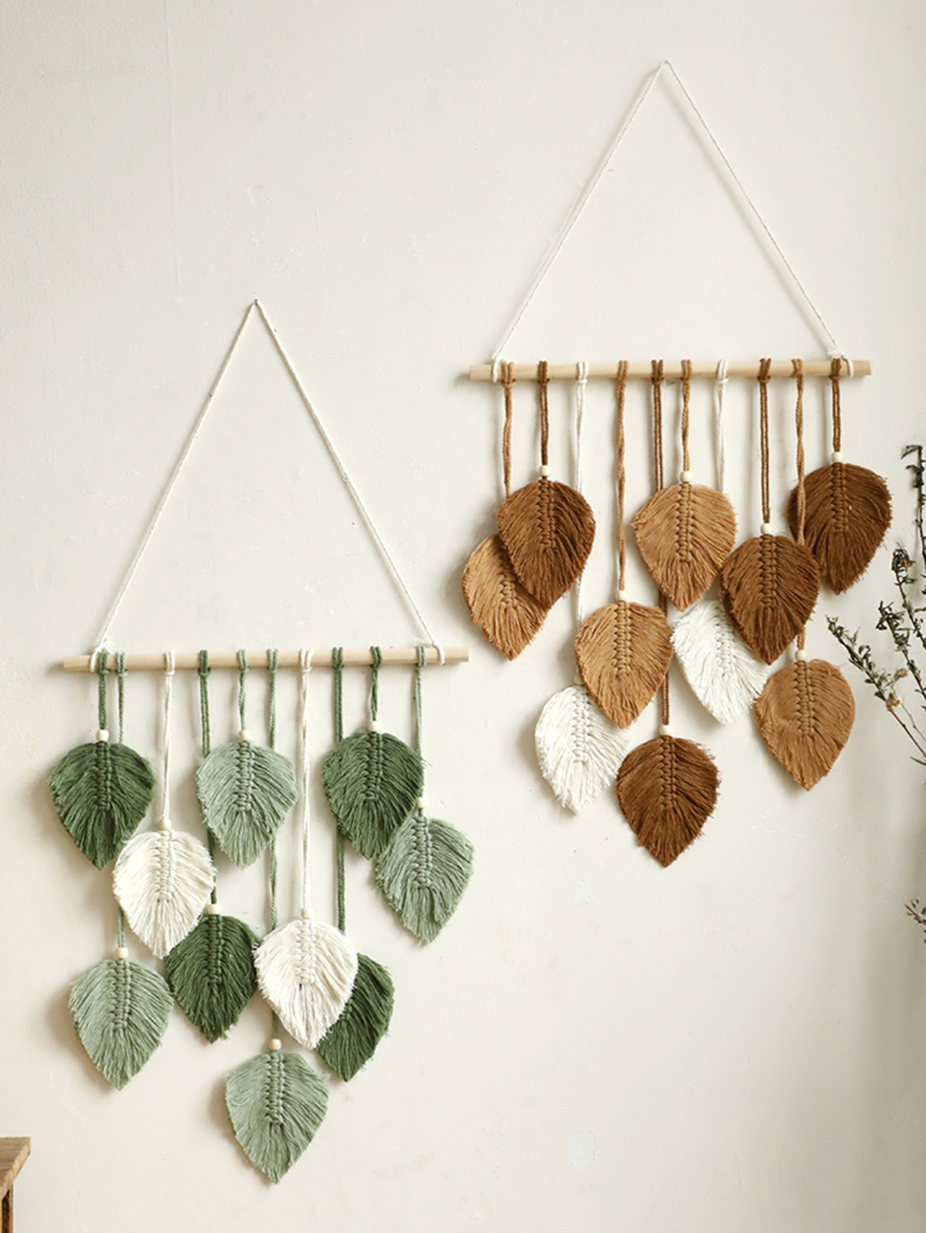 Leaf Macrame Tapestry Brown Gr - مراجعة Home Decor Y2K وسعره