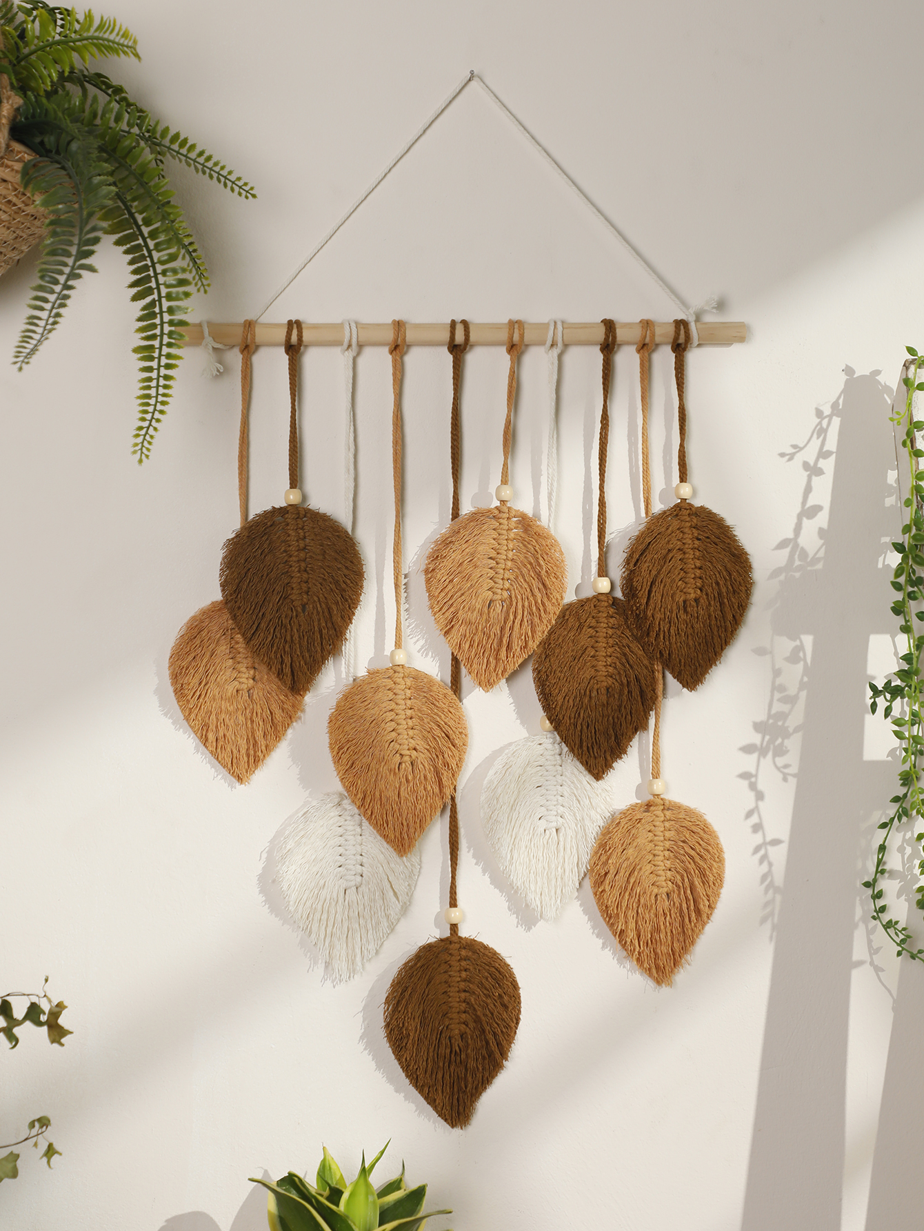 Leaf Macrame Tapestry Brown Gr - مراجعة Home Decor Y2K وسعره