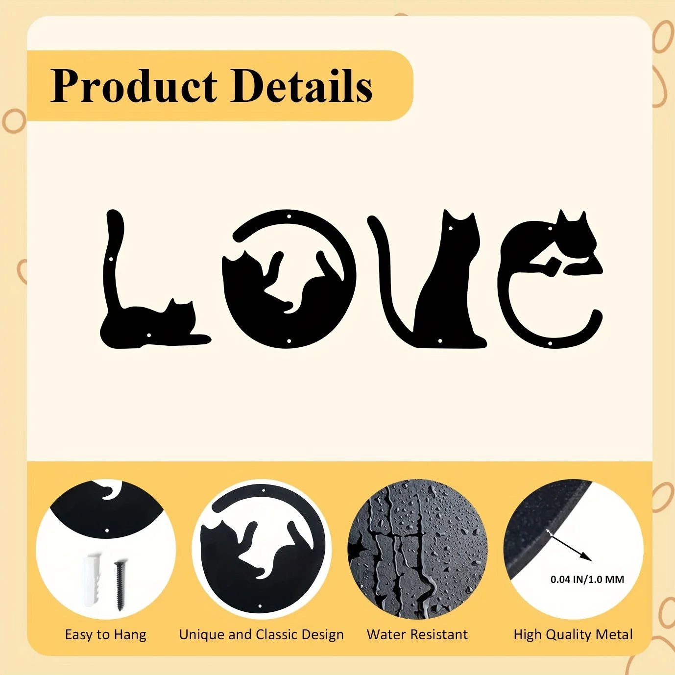 HelloYoung 4pcs/set Cute Cat M - مراجعة Home Decor Y2K وسعره