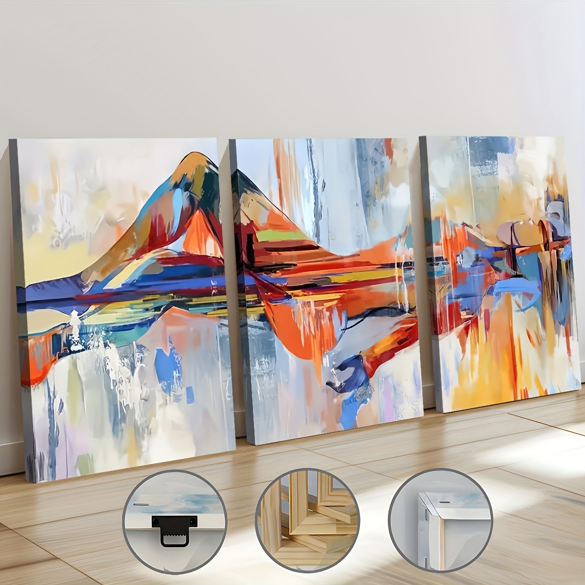 3PCS Modern Style Abstract Fas - مراجعة Abstract Oil Painting وسعره